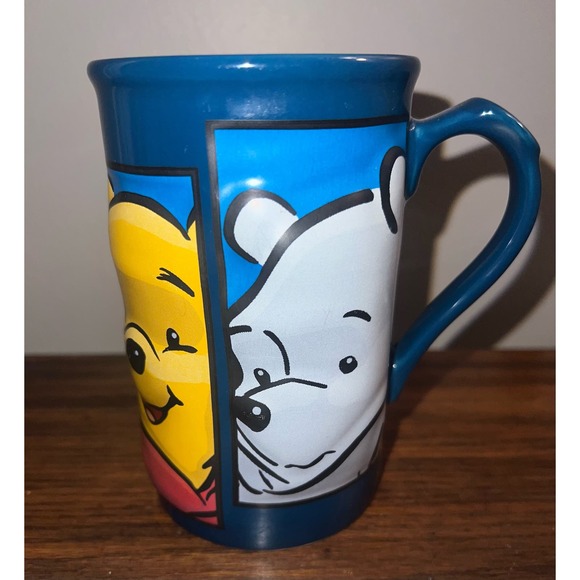 Disney Store Many Faces of Pooh Large Tall Coffee Tea Mug Cup 3D Winnie the Pooh - Picture 1 of 5